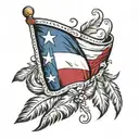 Texas Flag feather tattoo design idea