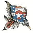 Texas Flag feather tattoo design idea
