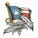 Texas Flag feather tattoo design idea