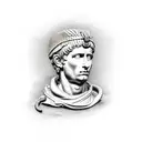 Caesar Augustus with a snake and the red numbers 2006  tattoo design idea