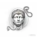 Caesar Augustus with a snake and the red numbers 2006  tattoo design idea