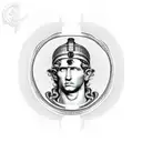 Caesar Augustus with a snake and the red numbers 2006  tattoo design idea