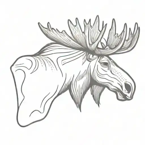 moose head tattoo design idea