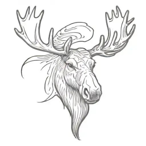 moose head cute tattoo design idea