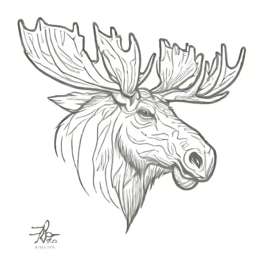 moose head tattoo design idea