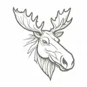 moose head with a smile tattoo design idea