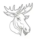 moose head with a smile tattoo design idea