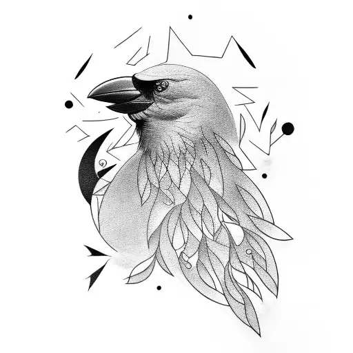 Blackwork Crow Tattoo Idea Blackink Ai