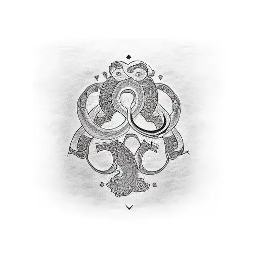 love infinite initials C and P tattoo design idea