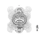 love infinite initials C and P tattoo design idea