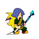 Finn from adventure time with the master sword from the legend of zelda tattoo design idea