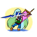 Finn from adventure time with the master sword from the legend of zelda tattoo design idea