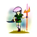 Finn from adventure time with the master sword from the legend of zelda tattoo design idea