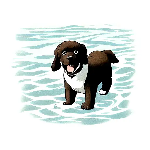 2 labrador retriever in water tattoo design idea