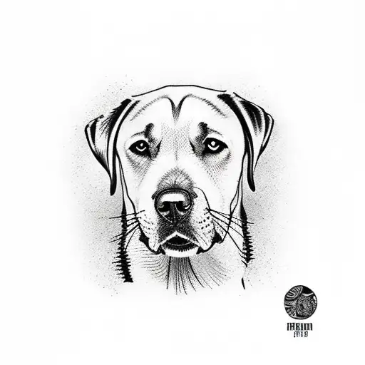 2 labrador retriever in water tattoo design idea