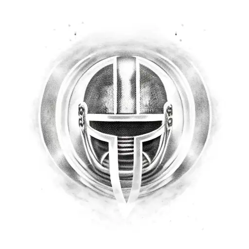 Spartan helmet with "Embrace the suck" written tattoo design idea