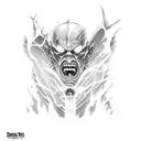 Darkness Devil chainsaw man tattoo design idea