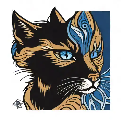 Kentucky Wildcat with blue eyes tattoo design idea