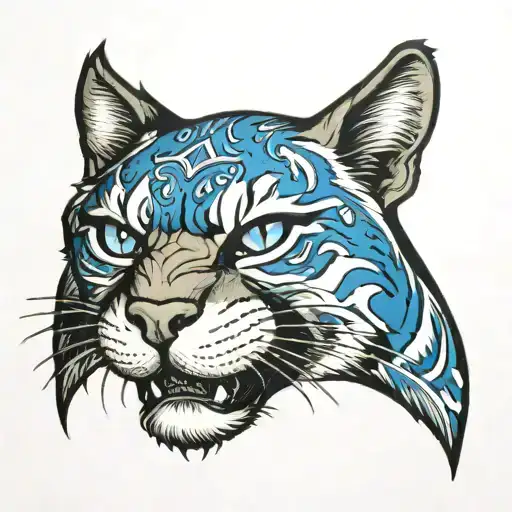 Kentucky Wildcat with blue eyes tattoo design idea