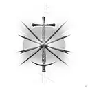 Christian Cross with long sword tattoo design idea