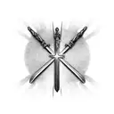 Christian Cross with long sword tattoo design idea