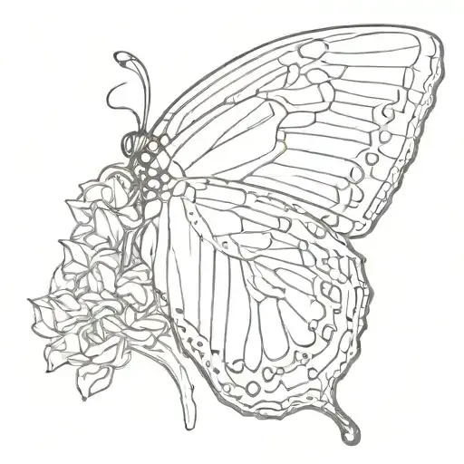 monarch butterfly with 555 between the wings tattoo design idea