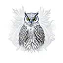 flying owl with thistles tattoo design idea