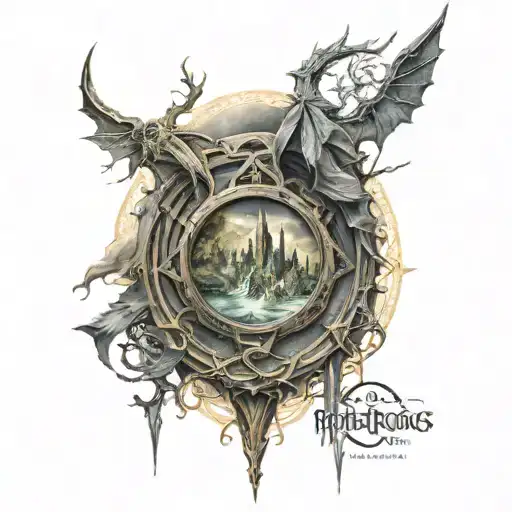fantasy like lotr tattoo design idea