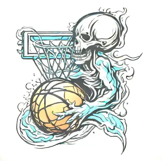 basketball ice in my veins tattoo design idea