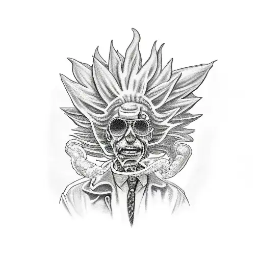 morty smoking weed tattoo design idea