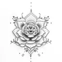 initials with flower tattoo design idea