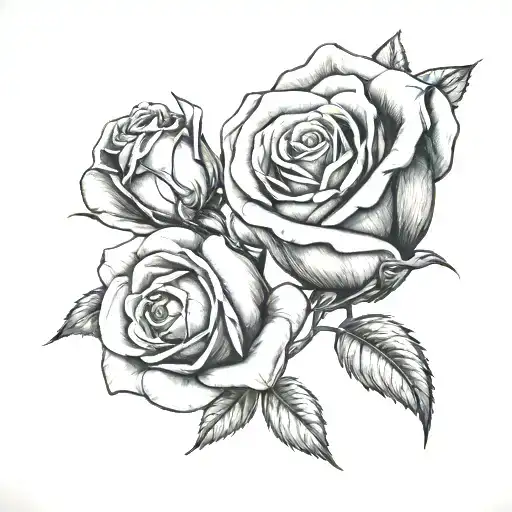 boxing glove rose growing tattoo design idea