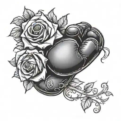 boxing glove morphing into rose  tattoo design idea