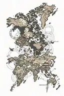world map tattoo design idea