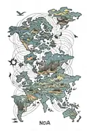 world map tattoo design idea