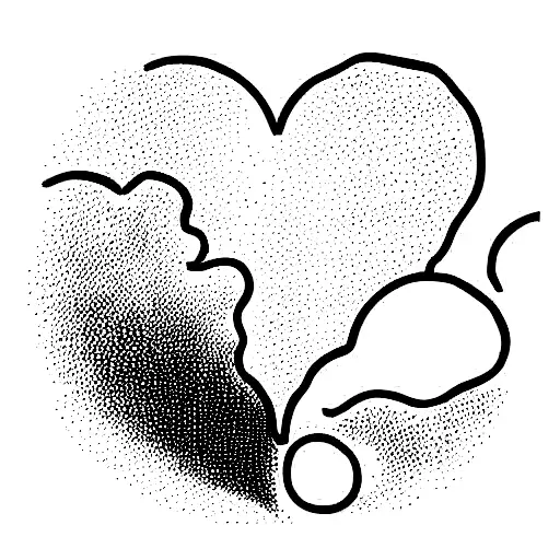 heart stars sunrise over ocean tattoo design idea