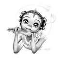 black Betty boop  tattoo design idea
