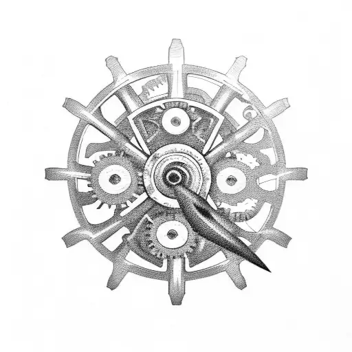 Steampunk gears tattoo design idea