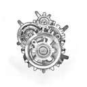 Steampunk gears tattoo design idea