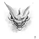 KARMA with devil horns tattoo design idea