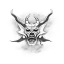 KARMA with devil horns tattoo design idea