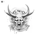 KARMA with devil horns tattoo design idea