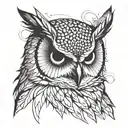 owl head profile holding tattoo design idea