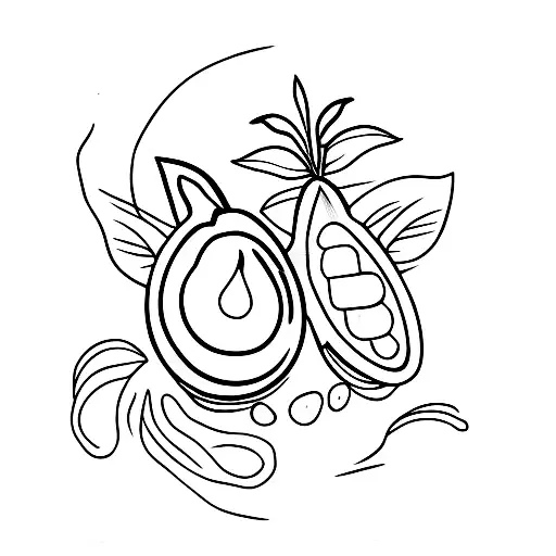 avocado tattoo design idea