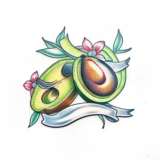 avocado tattoo design idea