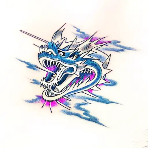 lightning dragon  tattoo design idea