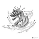 lightning dragon  tattoo design idea