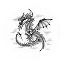lightning dragon  tattoo design idea