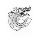 lightning dragon  tattoo design idea