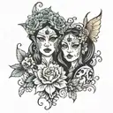Kali and Tessa tattoo design idea